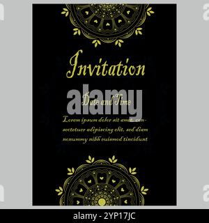 Luxury mandala invitation card Stock Vector