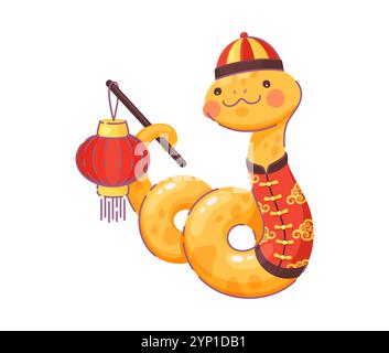 Year of the Snake Holding a Lantern 2025 Coloring Stock Vector Image ...