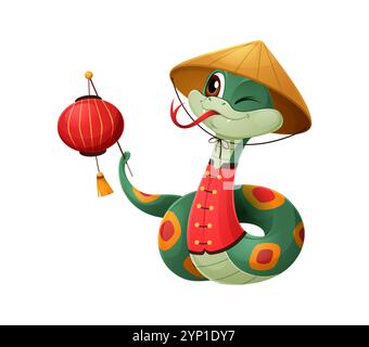 Year of the Snake Holding a Lantern 2025 Coloring Stock Vector Image ...