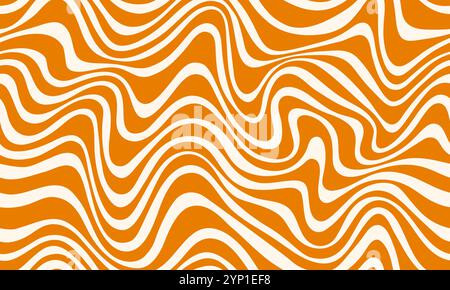 Wavy swirl caramel pattern, peanut background with vector texture of butter, milk or cream wave splashes. Caramel or toffee candy, peanut butter or sauce background with white and brown swirls pattern Stock Vector