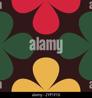 Xmas flower pattern in seamless vector style with festive geometric design. Ideal for Christmas wallpapers, backgrounds, and stylish decorative prints Stock Vector