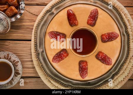 Arabic Cuisine; 'Aseeda' is one of the most popular desserts and traditional dish in many Arab countries. Often served during religious holidays. Stock Photo