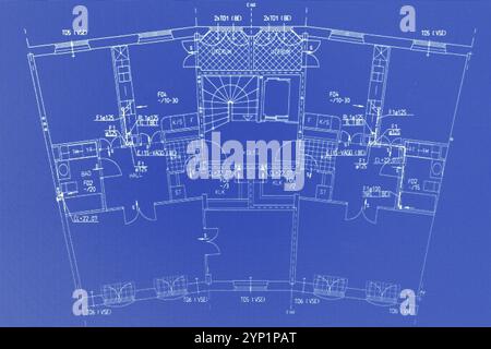 Architectural background. Part of architectural project, architectural plan of a office Stock Photo