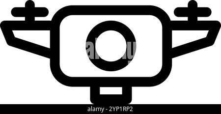 Video Drone with a camera - clean and modern Photography and videography icon. Stock Vector