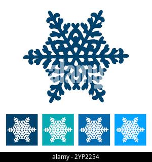 Snowflake. New Year icon. Vector illustration Stock Vector