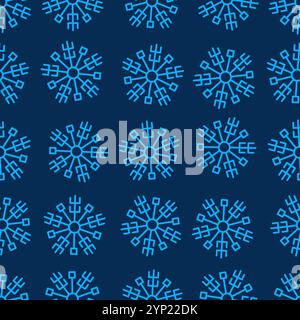 Seamless background with snowflakes. Christmas and New Year decoration elements. Vector illustration. Stock Vector