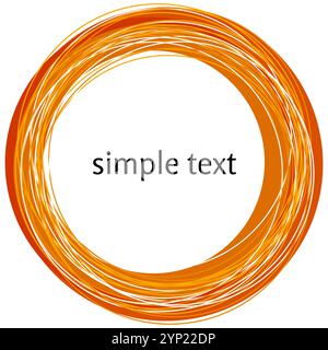 Vector abstract orange swirl shape isolated on white background. Rainbow abstract circle frame Stock Vector