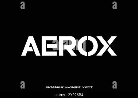 Modern futuristic bold sans serif alphabet display font vector illustration Stock Vector