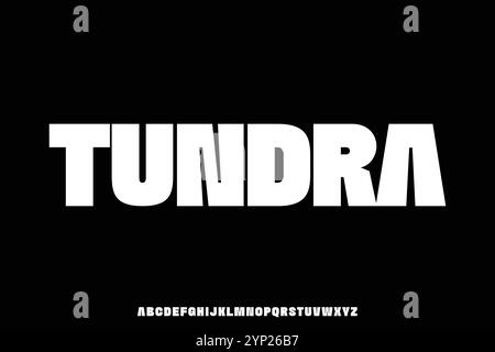 Strong bold modern sans serif alphabet display font vector illustration Stock Vector