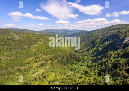 Mountain ridge over Labsky dul, Giant mountains, Czech republic Stock Photo