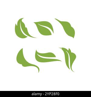 Leaf Icon Set Vector Illustration. Leaves Logo Design Stock Vector