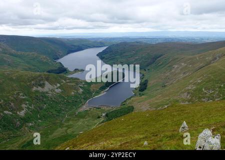 Mardale Head and the Haweswater Lake from the Wainwright 'Harter Fell' in the Lake District National Park, Cumbria, England, UK. Stock Photo