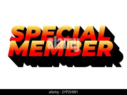 Special member. Text effect design in modern colors with 3D effect look Stock Vector