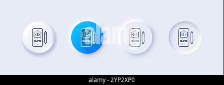 Phone code line icon. Smartphone app sign. Line icons. Vector Stock Vector
