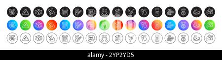 Chemistry experiment, Best rank and Checkbox line icons. For web app, printing. Round icon buttons. Vector Stock Vector