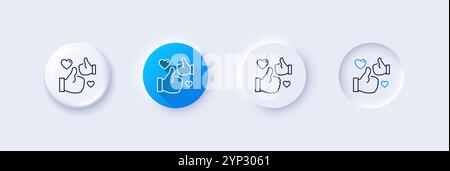 Like line icon. Thumbs up sign. Line icons. Vector Stock Vector
