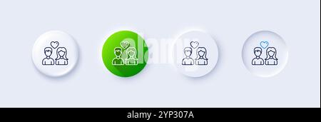 Couple line icon. Users with Heart sign. Line icons. Vector Stock Vector
