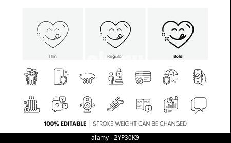 Change card, Manual and Financial app line icons. For web app, printing. Line icons. Vector Stock Vector