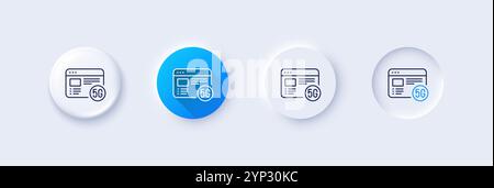 5g internet line icon. Wifi web browser sign. Line icons. Vector Stock Vector