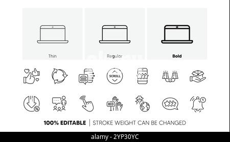 Food order, Reminder and Star line icons. For web app, printing. Line icons. Vector Stock Vector