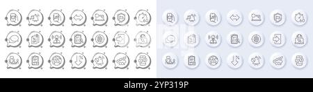 Internet, Phone survey and Fingerprint line icons. For web app, printing. Line icons. Vector Stock Vector