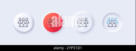 Group line icon. Business management sign. Line icons. Vector Stock Vector