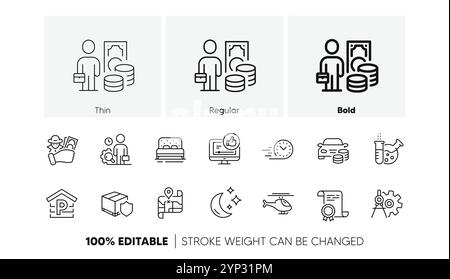 Certificate, Fast delivery and Buy car line icons. For web app, printing. Line icons. Vector Stock Vector