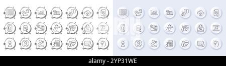 Cloud protection, Idea and Video conference line icons. For web app, printing. Line icons. Vector Stock Vector