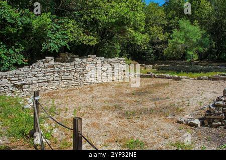 The Baptistry Complex in Butrint Archaeological Park, within Butrint National Park, southern Albania. This is the north west adjoining room. UNESCO Stock Photo