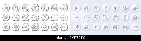 Water glass, Couple and Fitness line icons. For web app, printing. Line icons. Vector Stock Vector