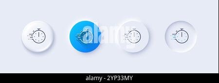 Cooking timer line icon. Frying stopwatch sign. Food preparation. Line icons. Vector Stock Vector