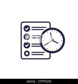 timesheet or time tracking icon Stock Vector