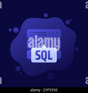 SQL server icon, vector design Stock Vector