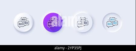 Bid offer line icon. Auction sign. Line icons. Vector Stock Vector