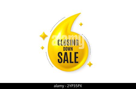 Closing down sale. Special offer price sign. Offer 3d quotation banner. Vector Stock Vector