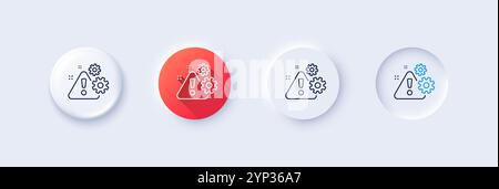Warning line icon. Attention triangle sign. Line icons. Vector Stock Vector