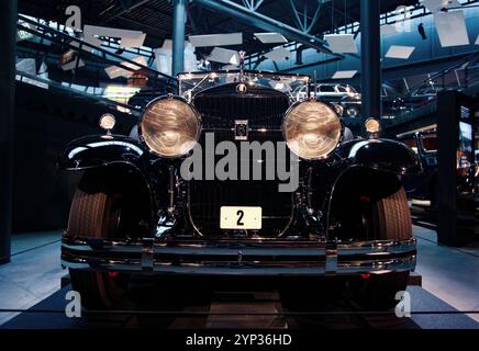 Riga, Latvia - 15-04-2017 - Front view of vintage Cadillac 353 v8 1930s in the Riga Motor Museum Stock Photo