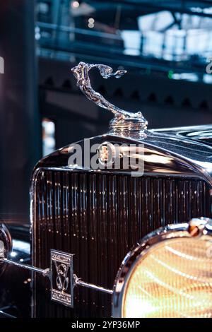 Riga, Latvia - 15-04-2017 - Flying lady of vintage Cadillac 353 v8 1930s in the Riga Motor Museum Stock Photo