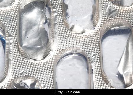 Popping Tablet Open Used Broken Foil Pill Popping Tablet Dispenser Blister Packet ...