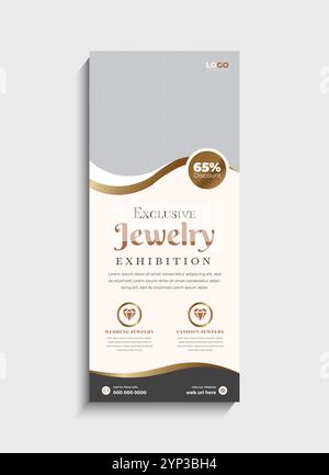 Jewelry business roll up banner or standee design Stock Vector