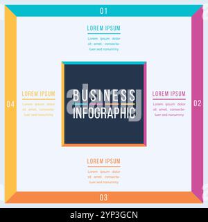 Business Infographic design 4 Options, objects, elements or steps business information template Stock Vector