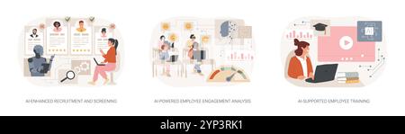 AI use in Human Resources abstract concept vector illustrations Stock ...