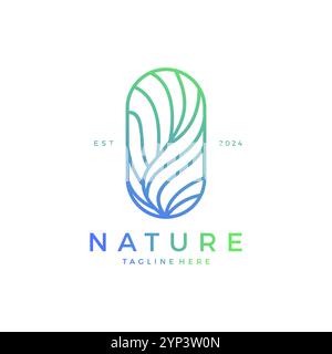 Leaf Line Nature Design Vector. Organic Logo Symbol Stock Vector