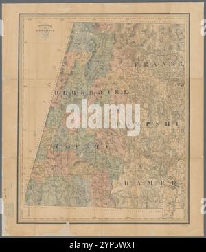 Map of Berkshire County, Massachusetts: with parts of Franklin, Hampshire and Hampden Counties 1871 by G.W. & C.B. Colton & Co. Stock Photo