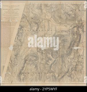 Photolithograph of preliminary atlas sheets of the contour topographical survey and map of Massachusetts, including Williamstown and Greylock, Berkshire County: on the original field scale of 1:30,000 1886 by Geological Survey (U.S.) Stock Photo