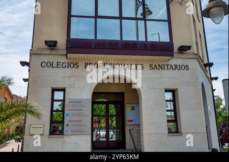 Logrono, Spain- May 26, 2024: The entrance to  Professional Health Associations in Logrono Stock Photo