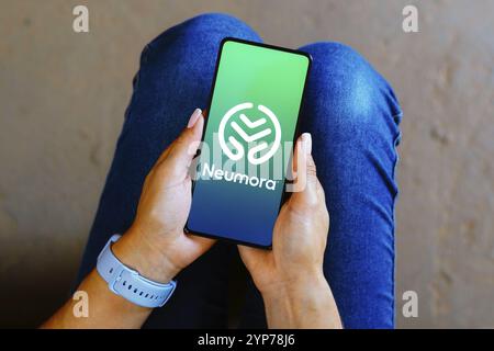 In this photo illustration, the Neumora logo is seen displayed on the ...