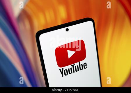 YouTube is a video sharing platform based in San Bruno, California Stock Photo