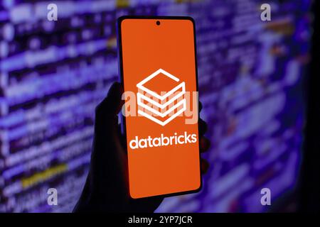 In this photo illustration, the Databricks logo is displayed on a smartphone screen Stock Photo