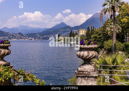 VARENNA, ITALY, JUNE 05, 2019 : exteriors and gardens of villa Monastero, on lake Como, june 05, 2019, in Varenna, italy Stock Photo